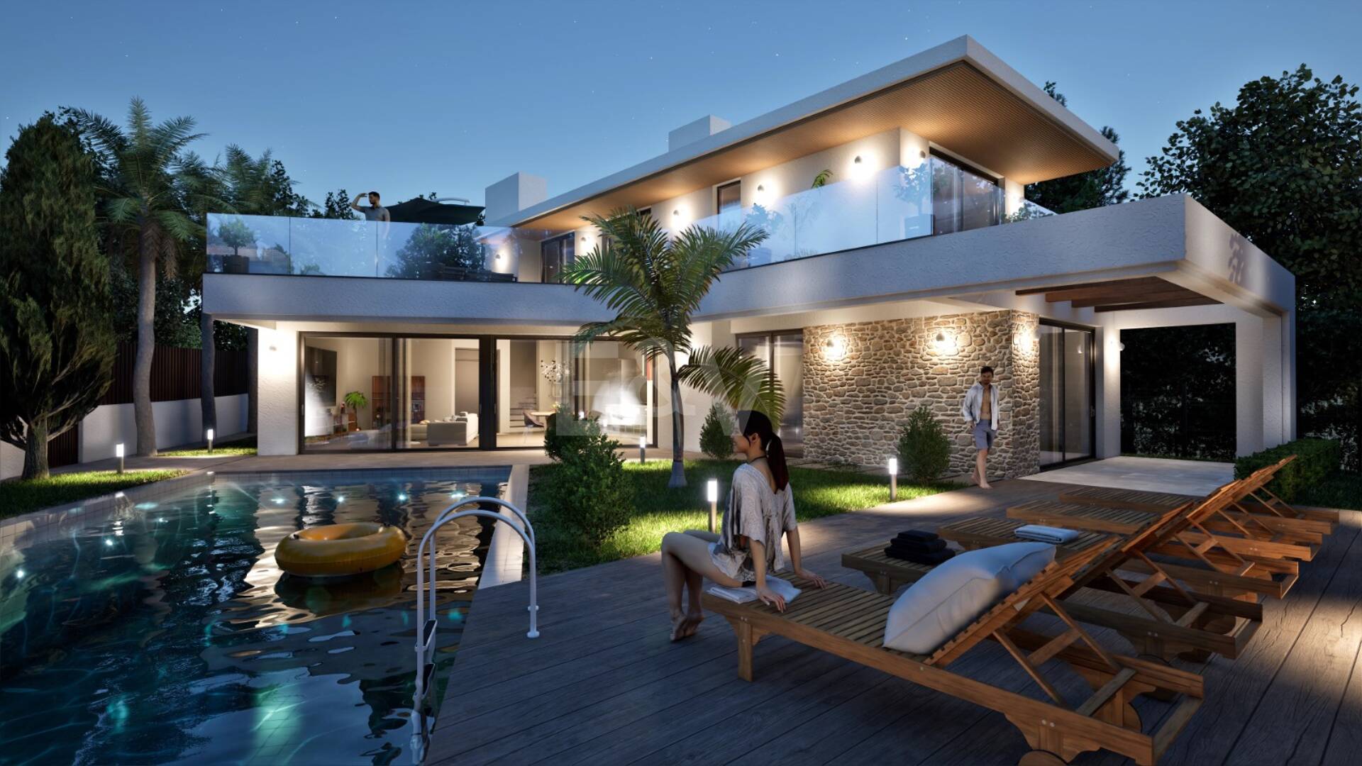 Luxusvilla im Bau, fußläufig zum Strand