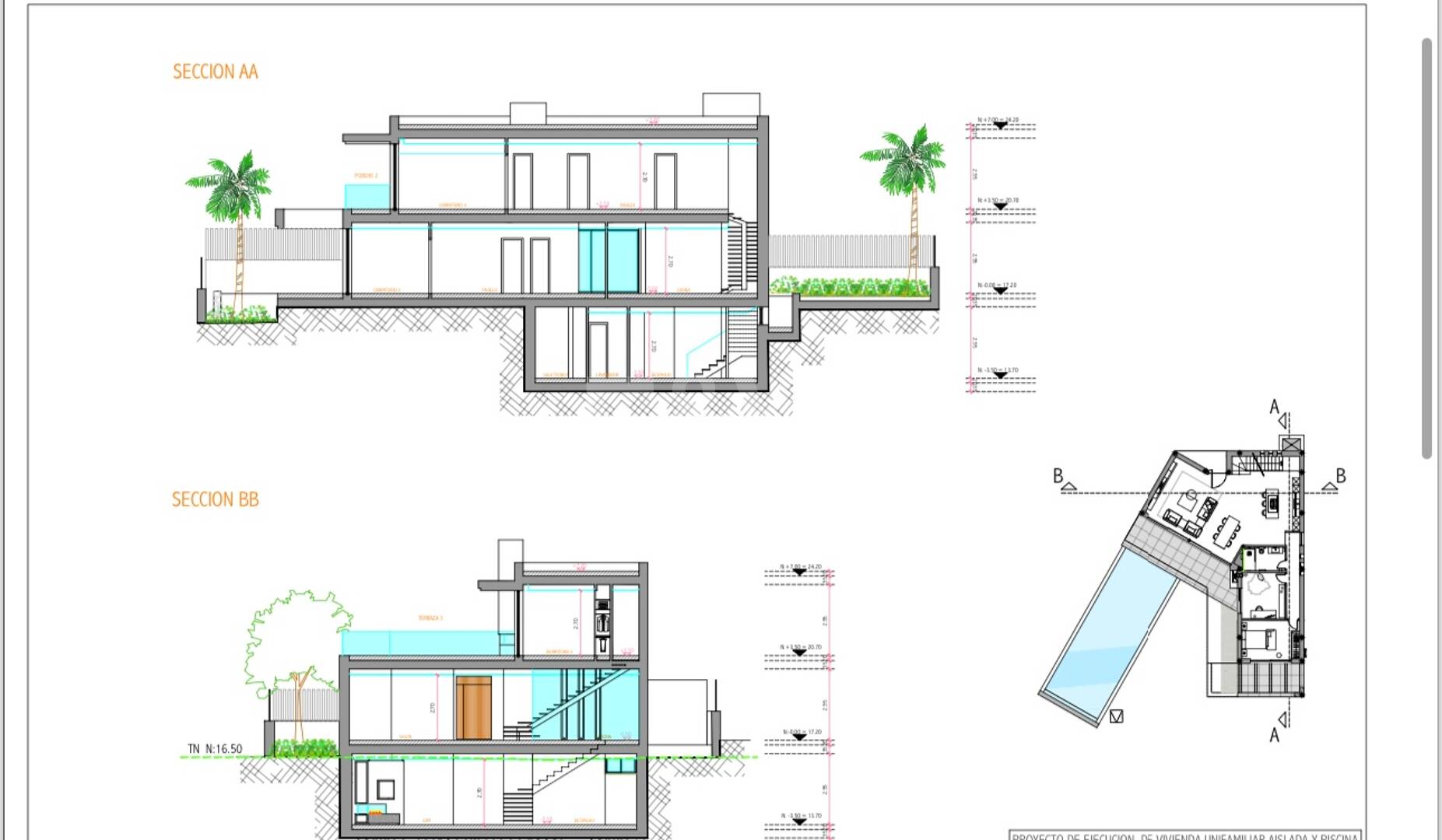 Luxusvilla im Bau, fußläufig zum Strand
