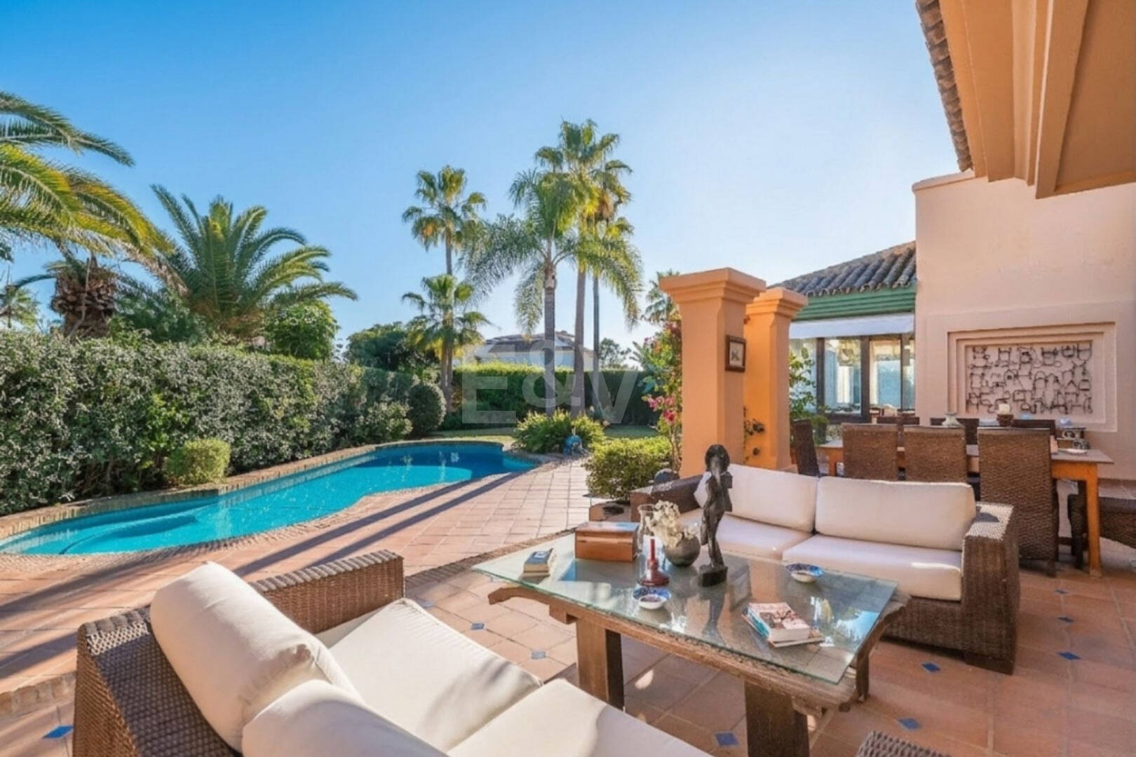 Mediterranean Beachside Villa with Large Garden