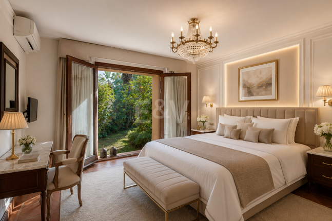 Mediterranean Beachside Villa with Large Garden