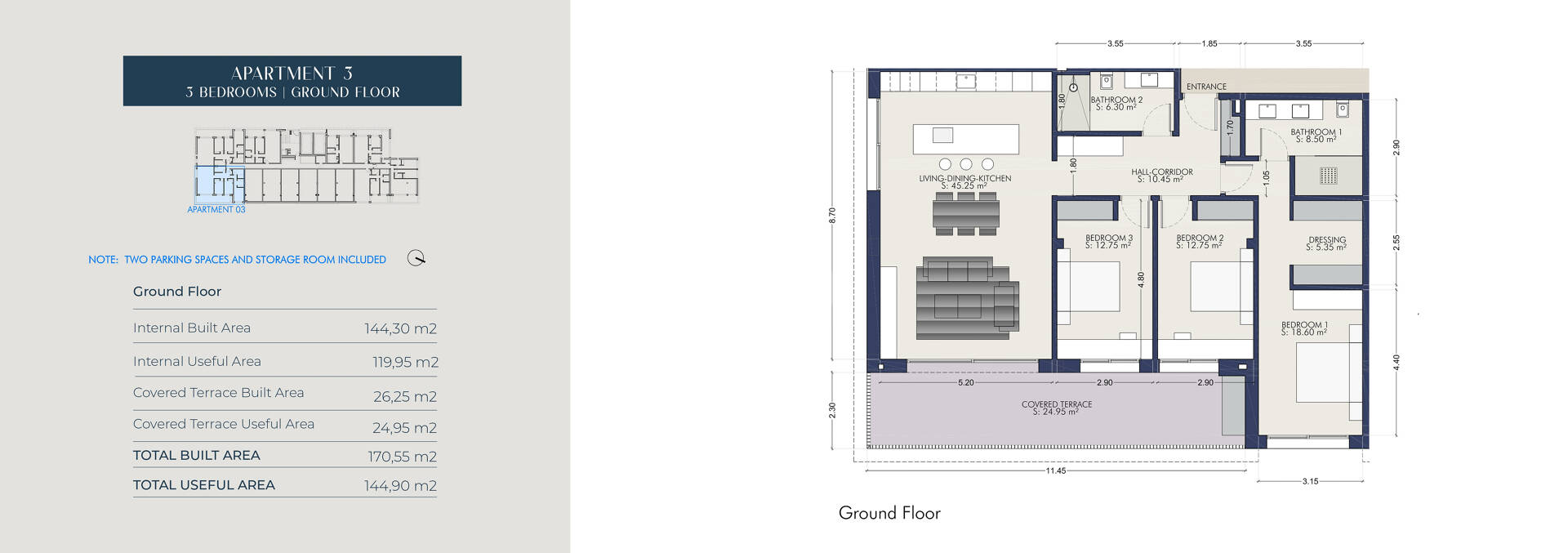Ground Floor Apartment with in Exclusive Boutique Community Near the Beach and City Centre