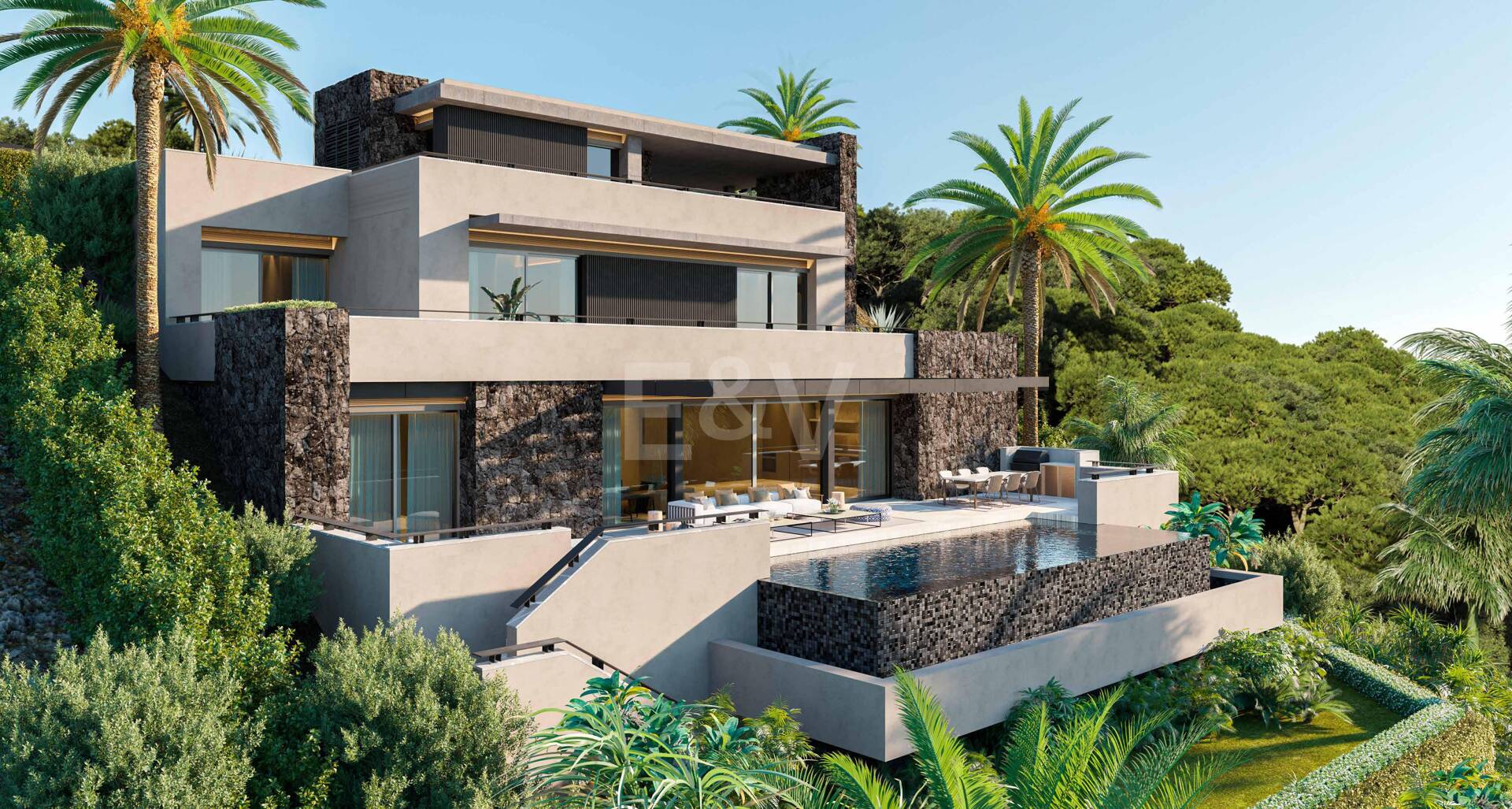 Panoramic Sea View Villa Under Construction in El Rosario, Marbella East