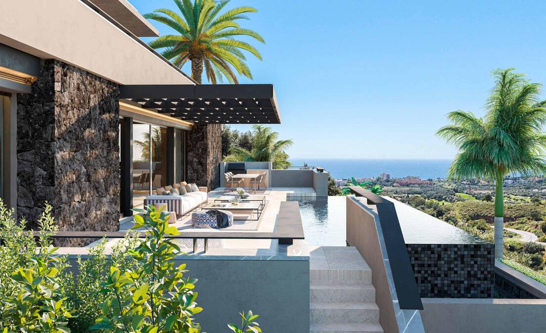 Panoramic Sea View Villa Under Construction in El Rosario, Marbella East