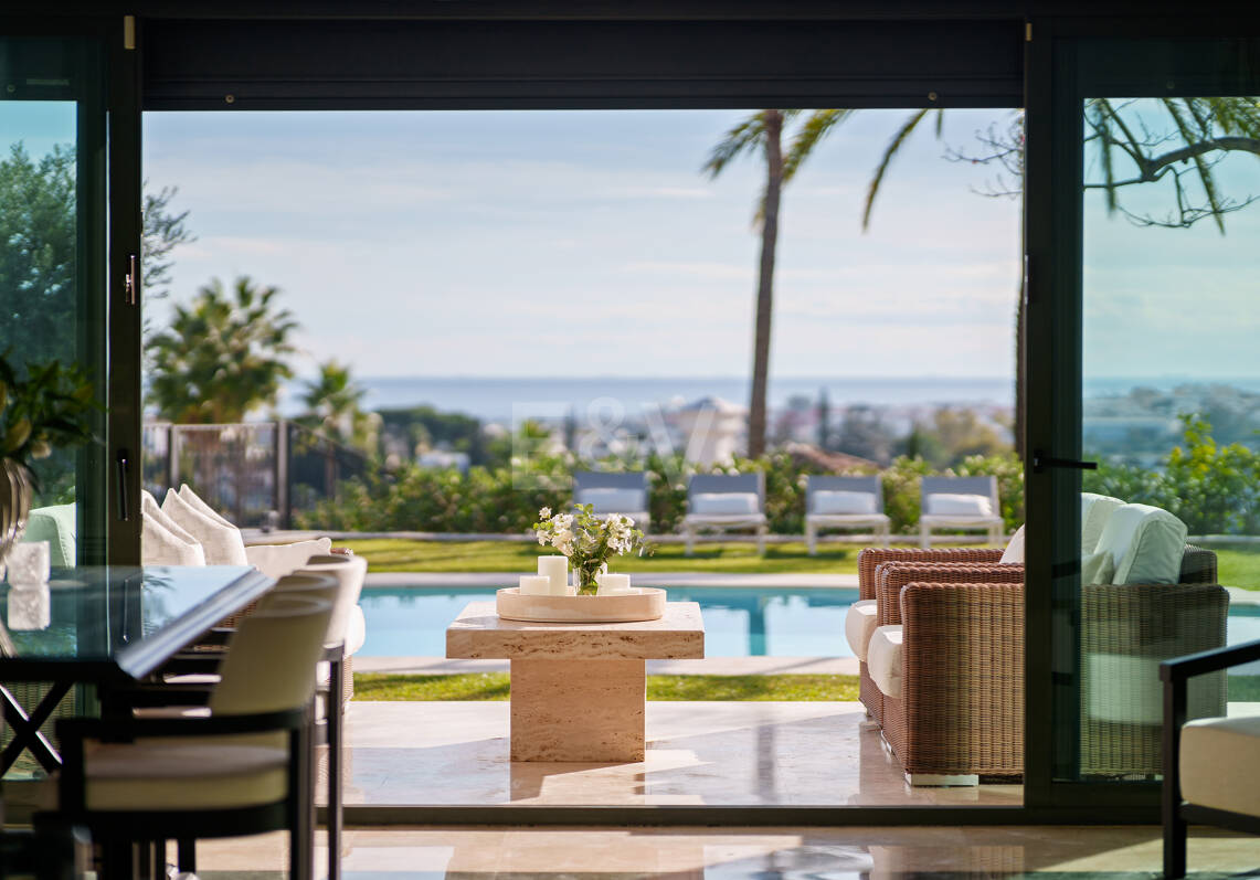 Elegant Single-Level Villa in Nueva Andalucia with Sea Views and Complete Privacy
