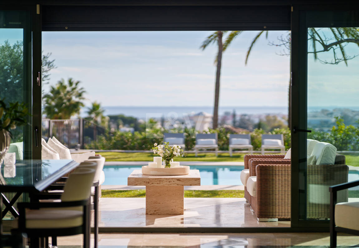 Elegant Single-Level Villa in Nueva Andalucia with Sea Views and Complete Privacy