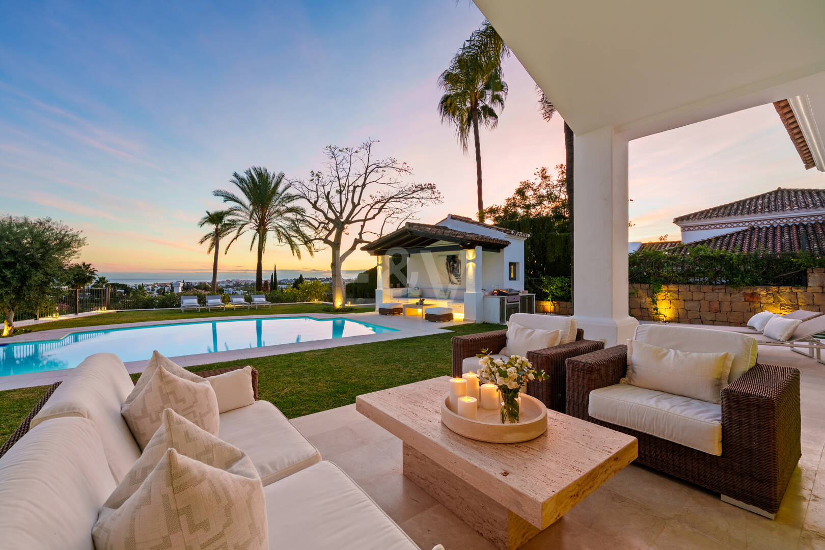 Elegant Single-Level Villa in Nueva Andalucia with Sea Views and Complete Privacy