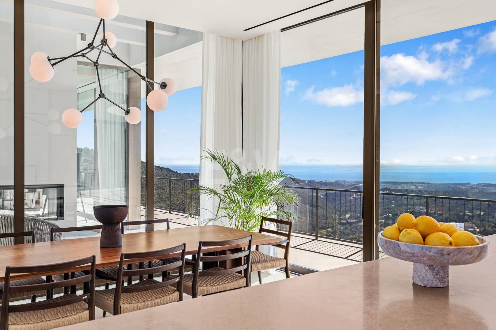 Eco-Friendly Villa in Monte Mayor with Panoramic Sea and Mountain Views