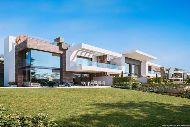 Moderna casa adosada con piscina en la azotea y vistas al mar en Río Real, Marbella