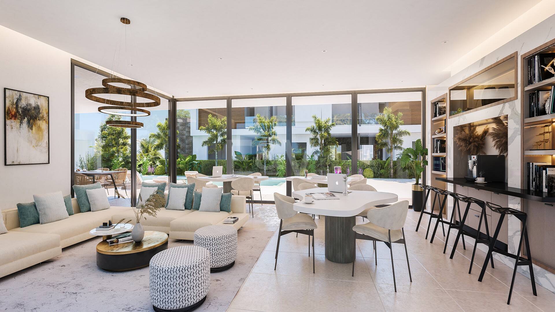 Moderna casa adosada con piscina en la azotea y vistas al mar en Río Real, Marbella