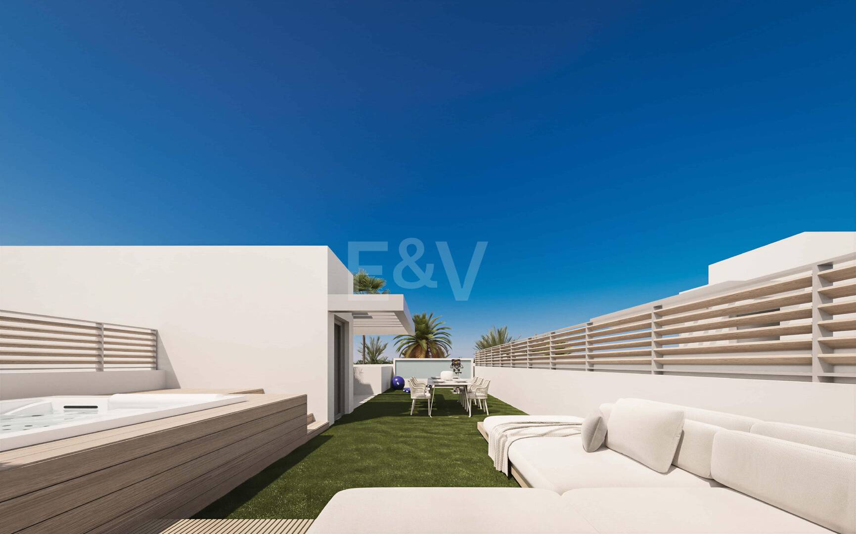 Modern Townhouse with Magnificent Solarium and Jacuzzi, Steps from Local Amenities and the Beach