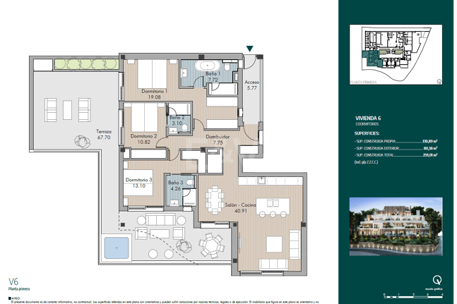 Apartamento de lujo en planta media con piscina y terraza panorámica