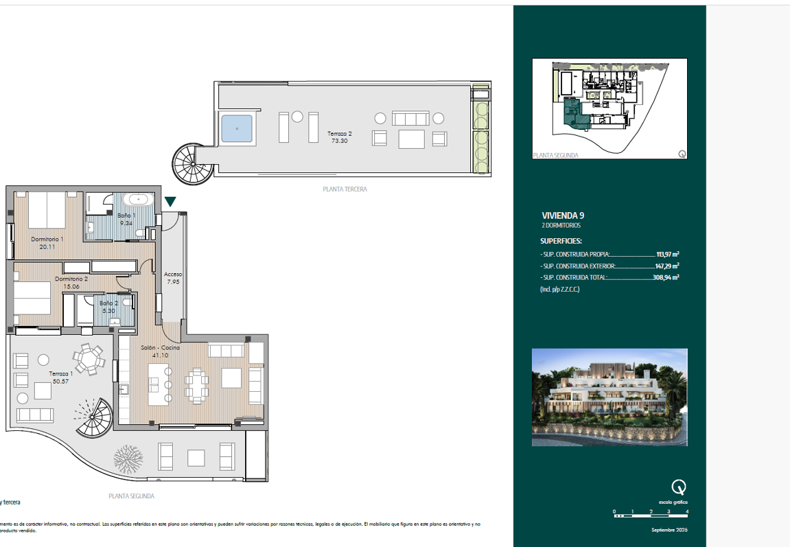 Ático contemporáneo con amplia terraza en la azotea y piscina privada