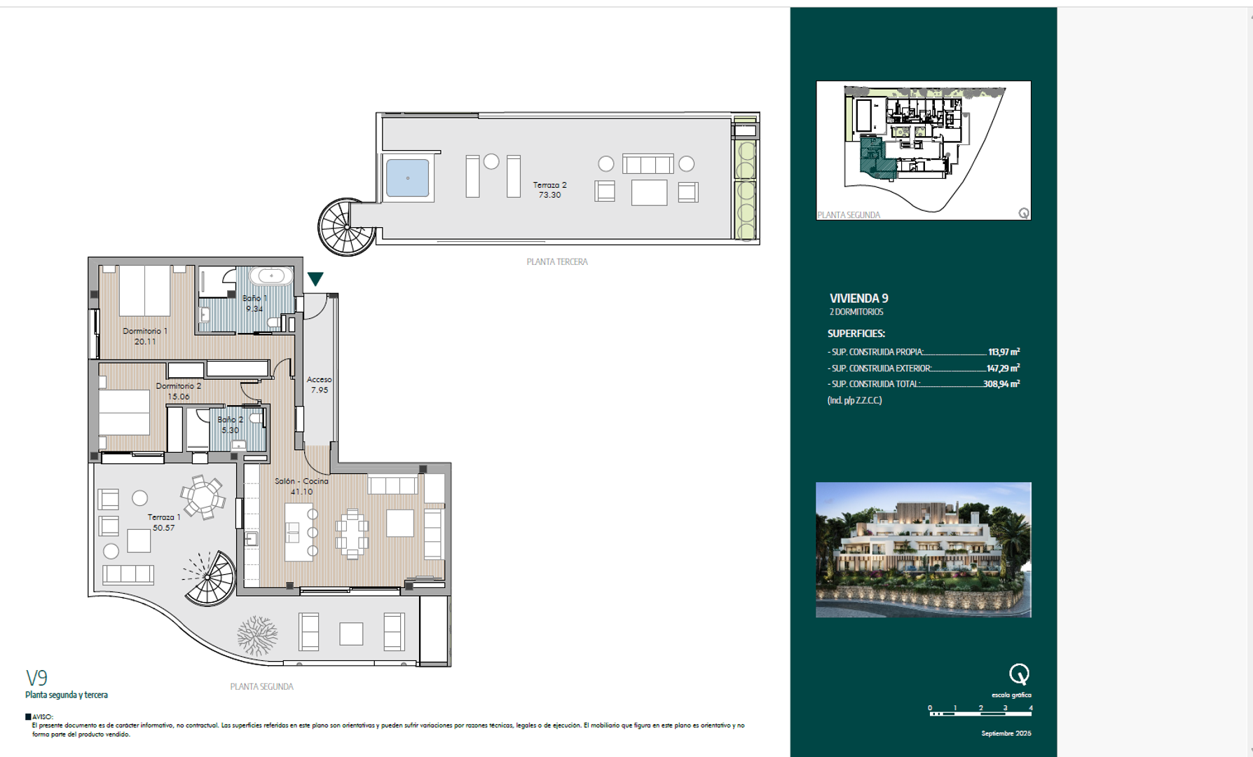 Ático contemporáneo con amplia terraza en la azotea y piscina privada