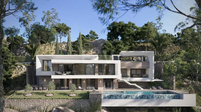 Luxe contemporain Villa Entouré de paysages naturels protégés