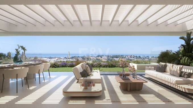 Apartamento en Jardín con Vistas Panorámicas al Mar y Montaña en una Urbanización de Lujo