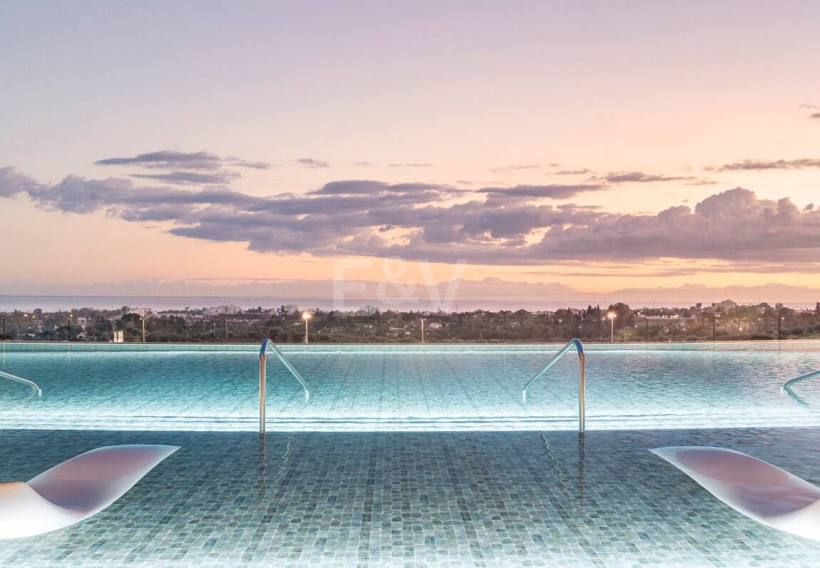 New-Build Penthouse with Sea-View Terraces, Private Rooftop Leisure Level and Resort-Style Facilities