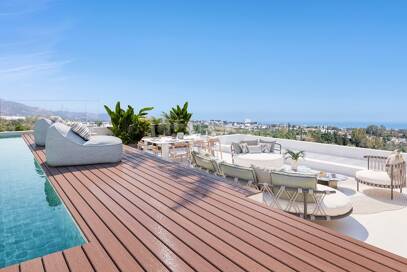 New-Build Penthouse with Sea-View Terraces, Private Rooftop Leisure Level and Resort-Style Facilities