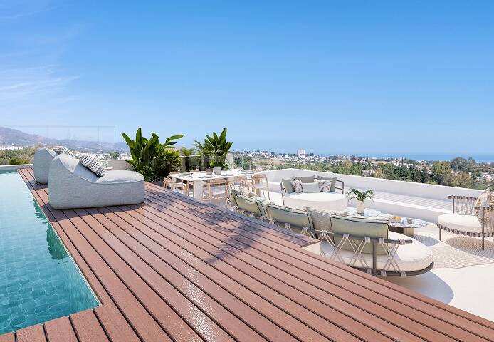 New-Build Penthouse with Sea-View Terraces, Private Rooftop Leisure Level and Resort-Style Facilities