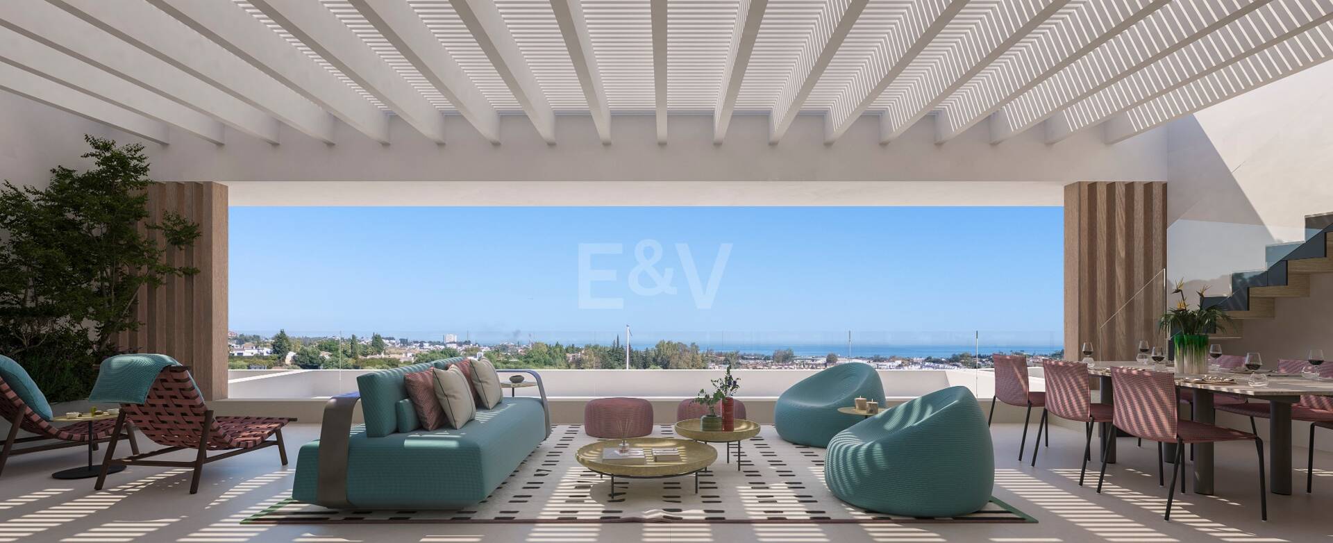 New-Build Penthouse with Sea-View Terraces, Private Rooftop Leisure Level and Resort-Style Facilities