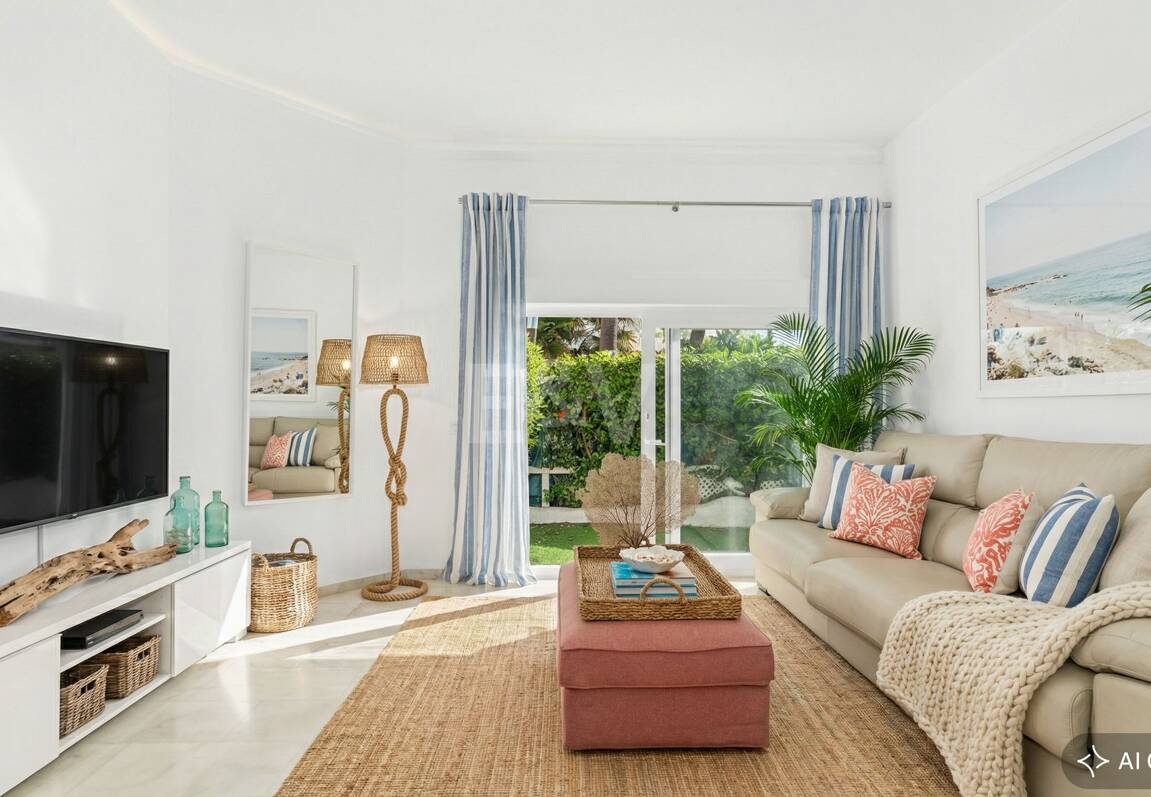 Wohnung in erster Strandlinie mit tropischen Gärten und direktem Zugang zum Meer