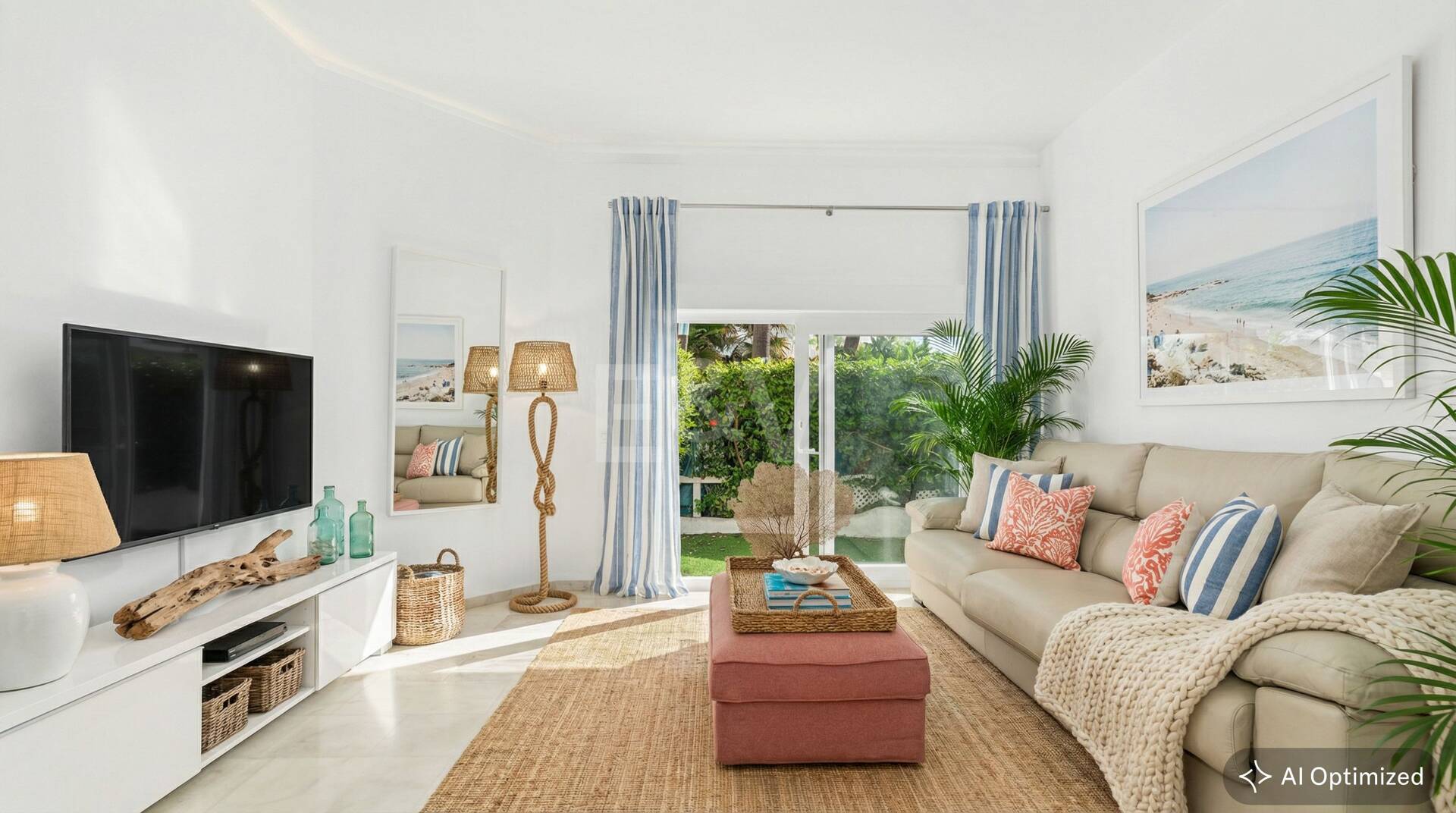 Wohnung in erster Strandlinie mit tropischen Gärten und direktem Zugang zum Meer