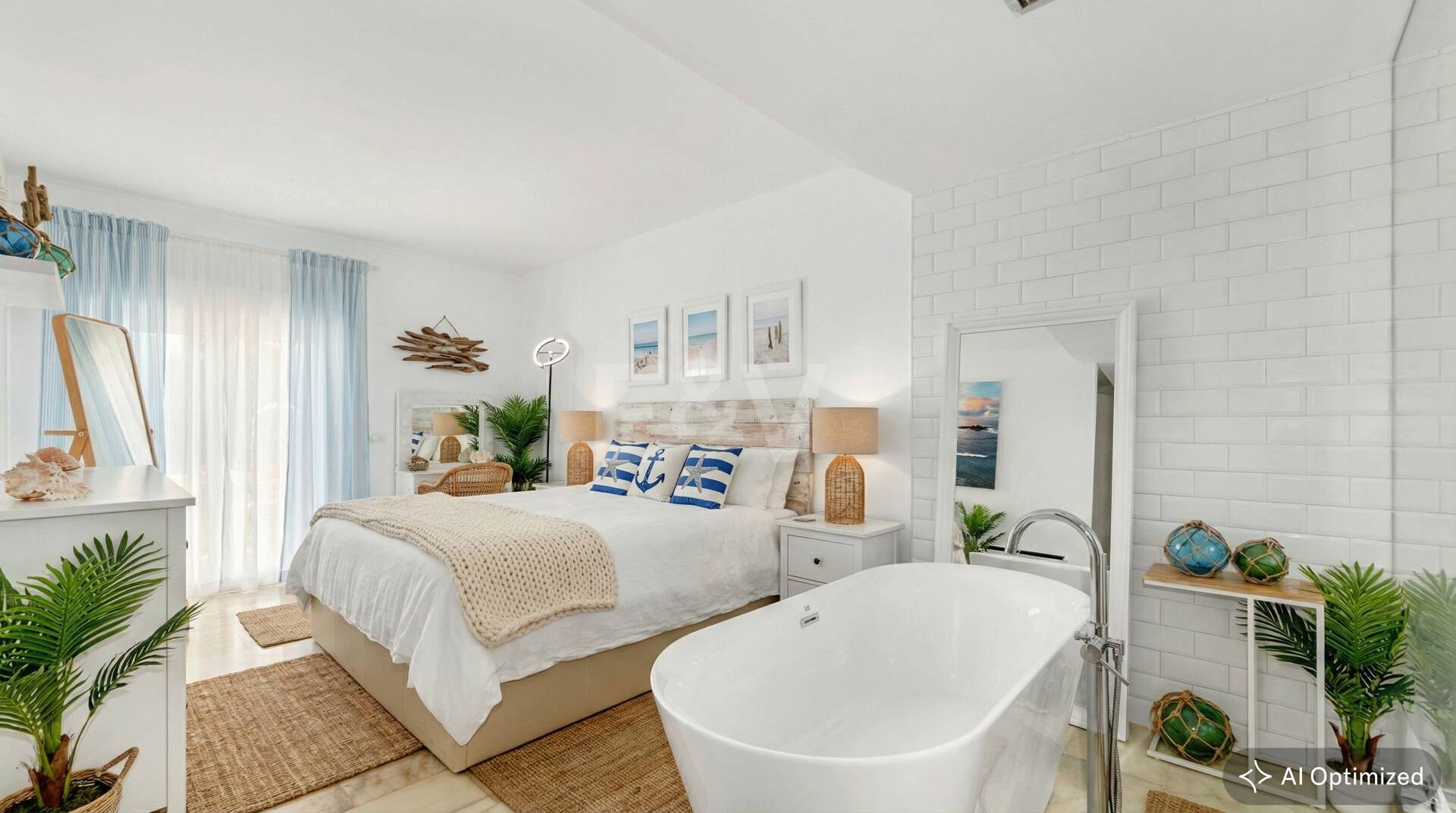 Wohnung in erster Strandlinie mit tropischen Gärten und direktem Zugang zum Meer