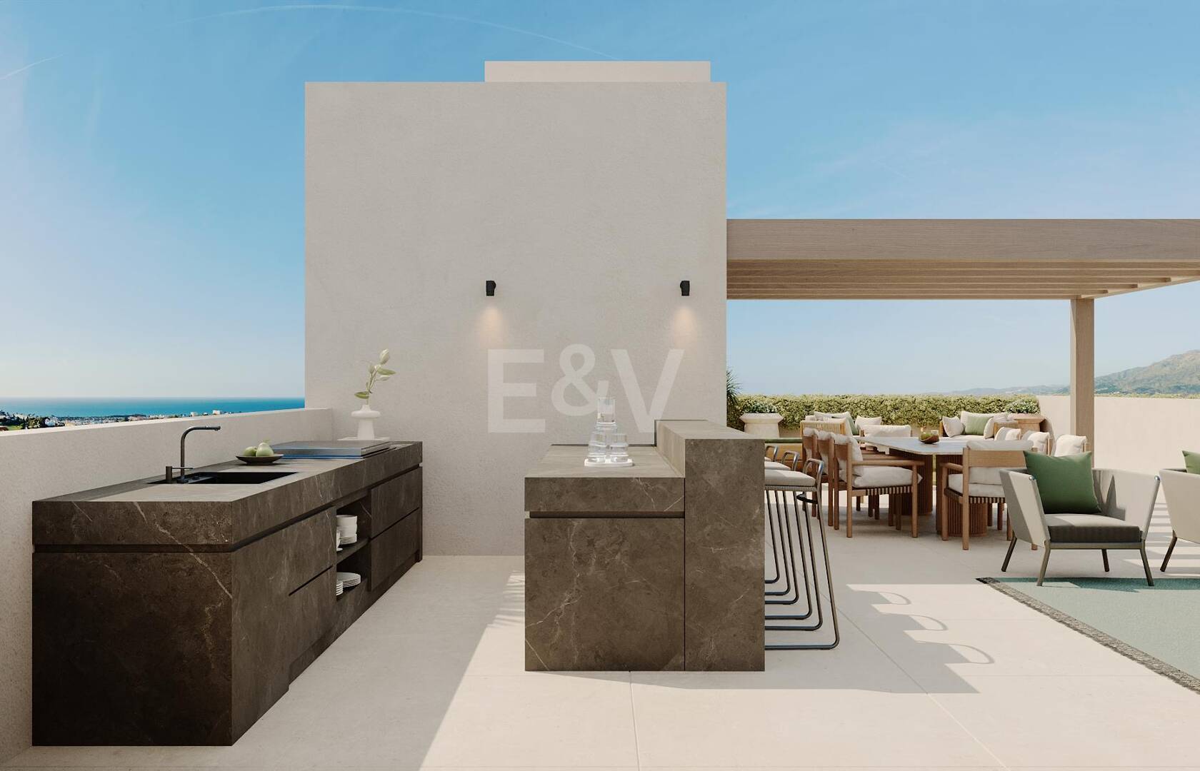 New Beachside Semi-Detached House with Rooftop Terrace and Wellness Retreat