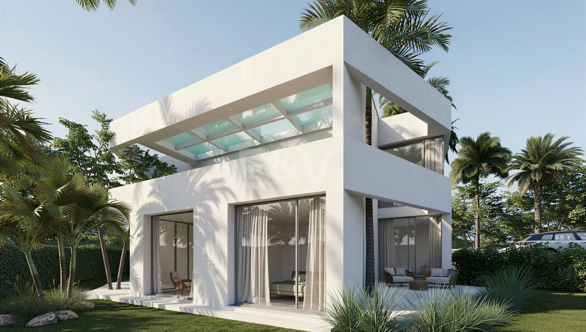 Bungalow en bord de mer à Los Monteros, avec permis de construire approuvé pour une nouvelle villa de luxe