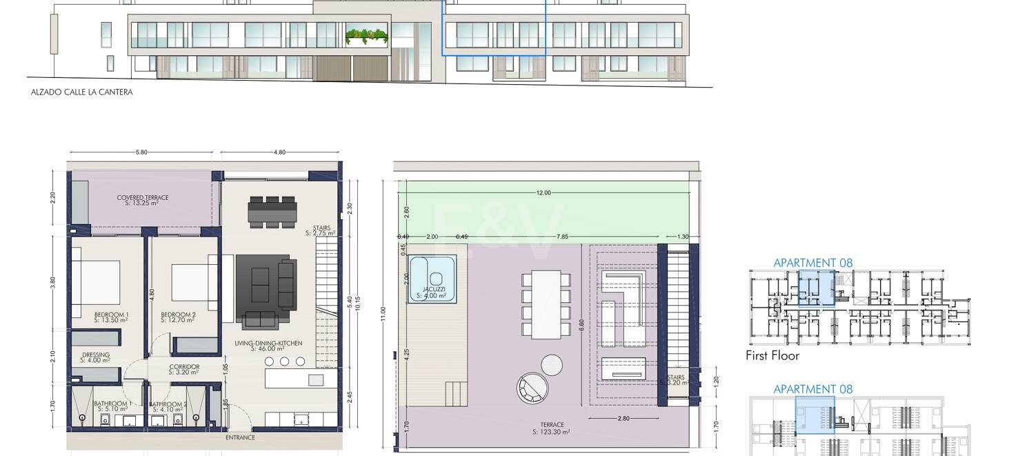 Zeitgenössisches Penthouse mit privater Dachterrasse und Jacuzzi in San Pedro Playa