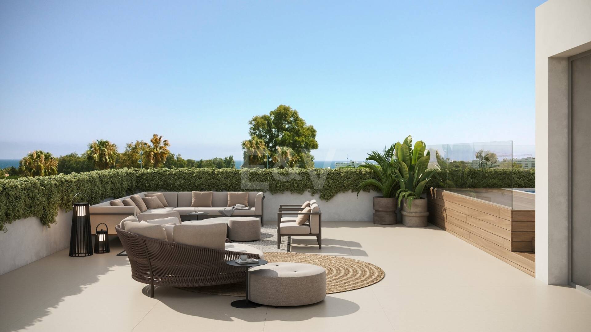 Penthouse contemporain avec toit privé et jacuzzi à San Pedro Playa