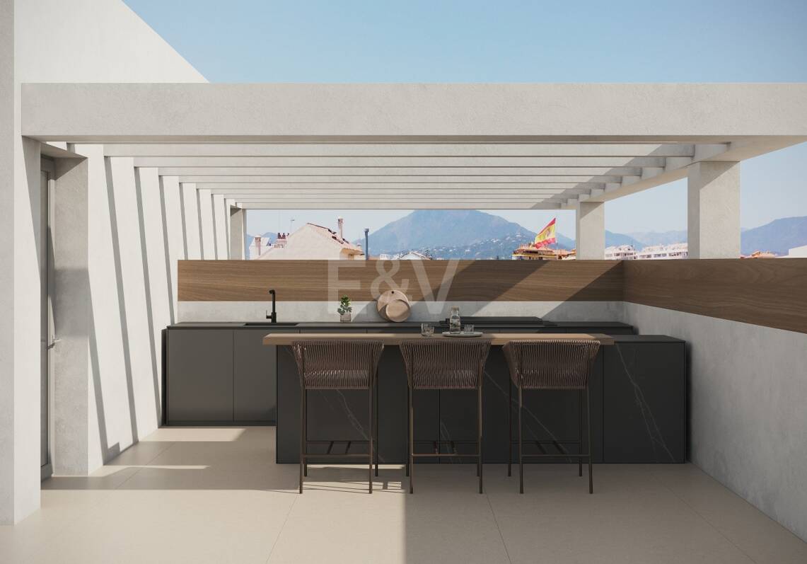 Zeitgenössisches Penthouse mit privater Dachterrasse und Jacuzzi in San Pedro Playa