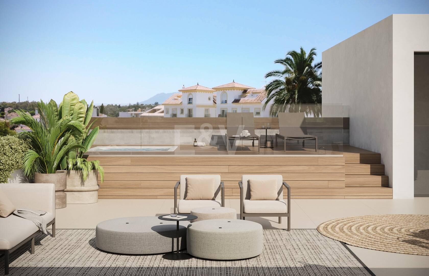 Penthouse contemporain avec toit privé et jacuzzi à San Pedro Playa
