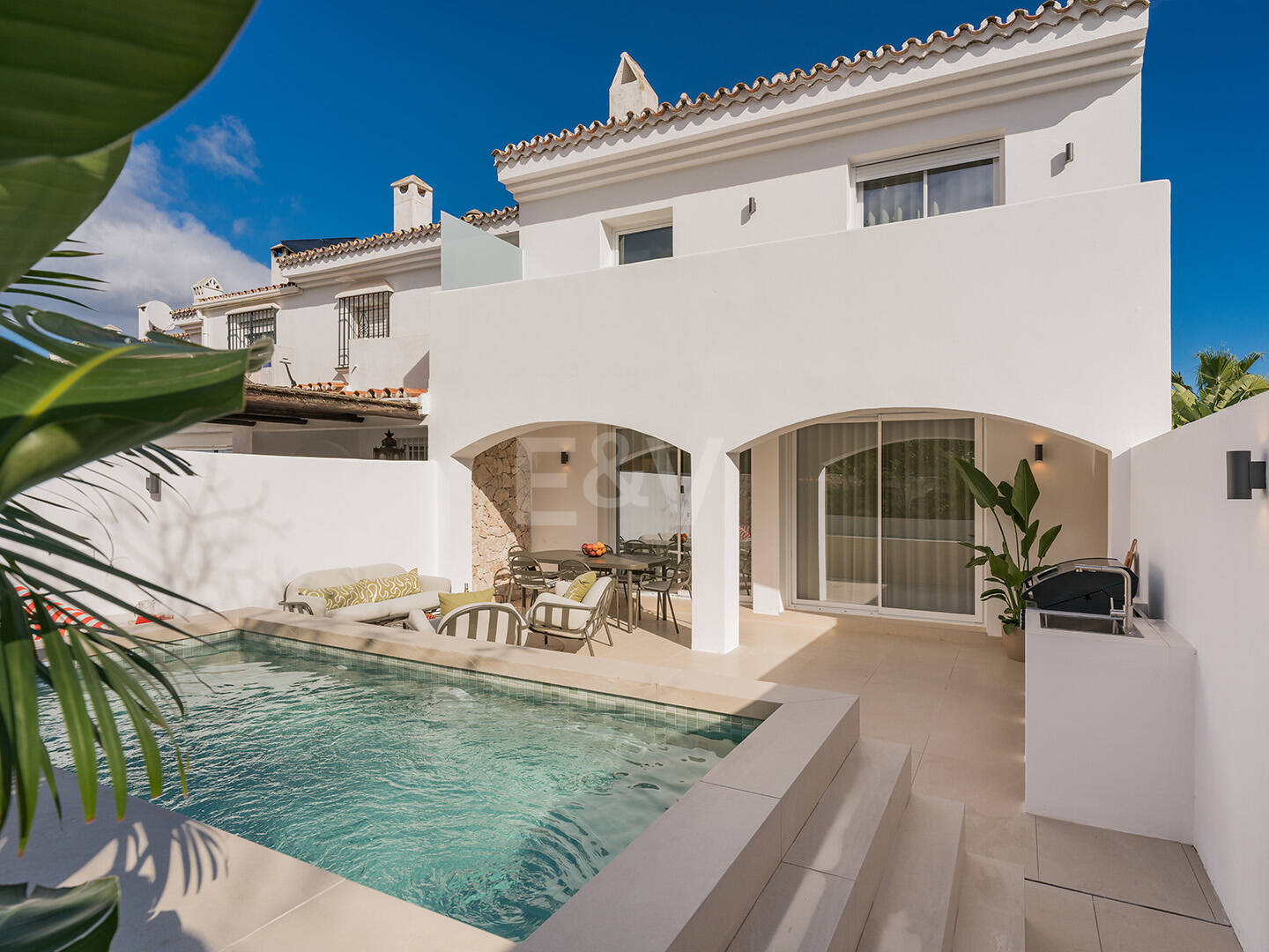 Ibiza-Style Beachside Townhouse with Private Heated Pool and Stunning Outdoor Living Area