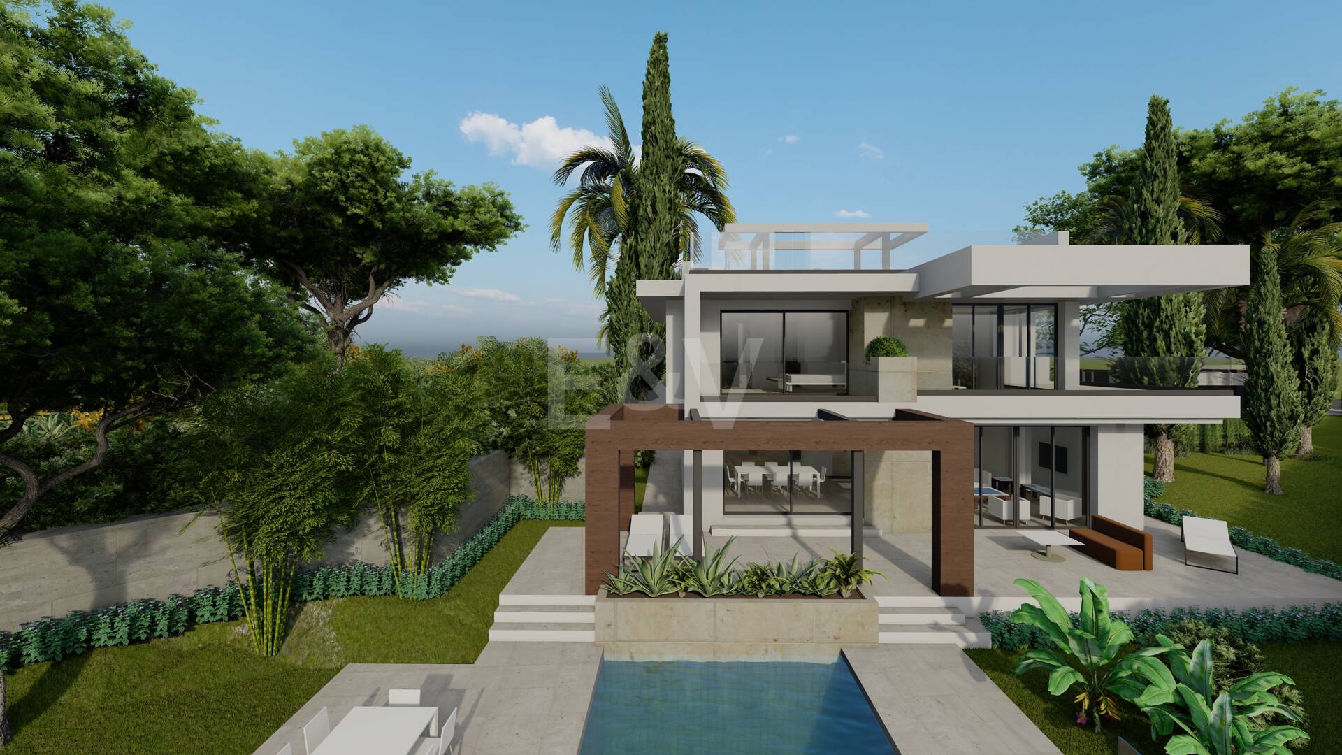 Moderne Villa mit Meerblick in einer privaten Wohnanlage, Rio Real