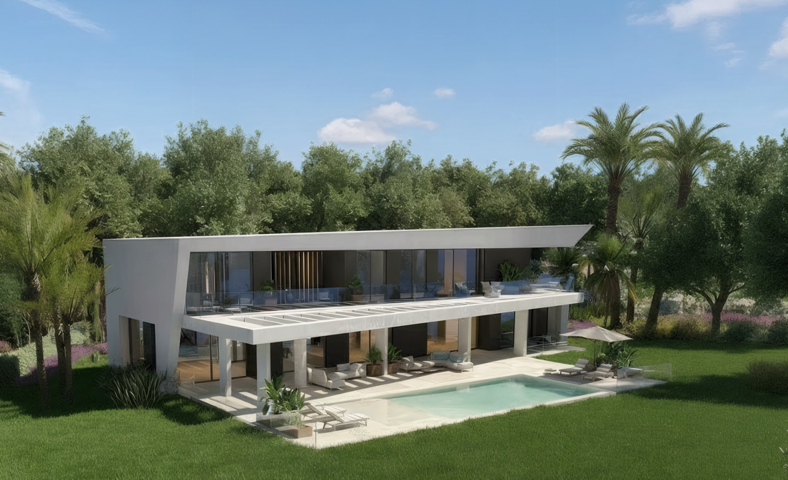 Schlüsselfertige Luxusvilla in Guadalmina am Golfplatz, fußläufig zum Strand