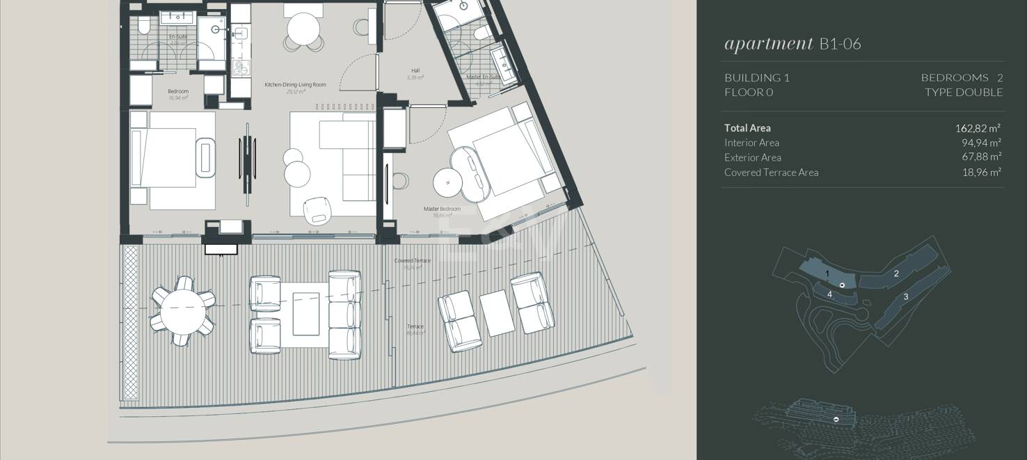 Residencia de dos dormitorios doble suite en Azurean Marbella | Destination by Hyatt.