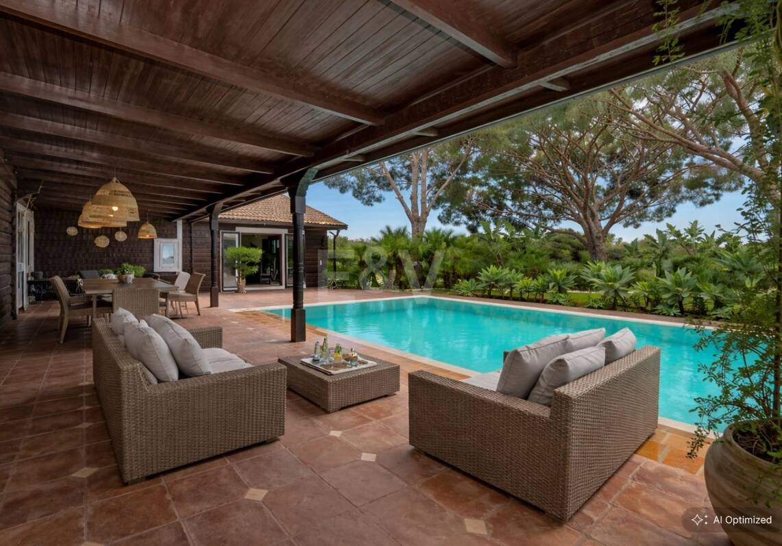 Villa privée en bois solaire à Elviria — Suite de jardin, piscine et bureau