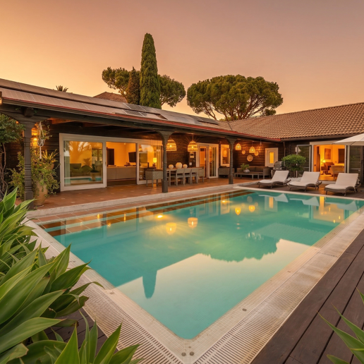 Privat Solar-Powered Wooden Villa i Elviria - Platt trädgård, Pool & Office Suite