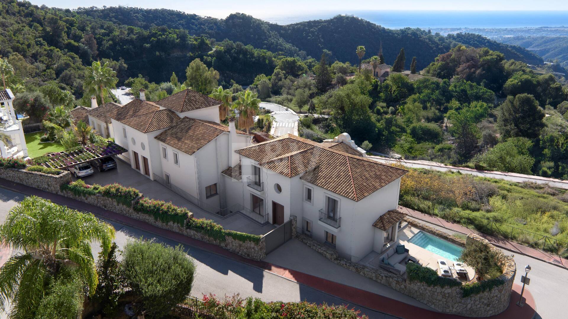Villa im andalusischen Stil mit skandinavischem Design in einer ruhigen, gesicherten Wohnanlage