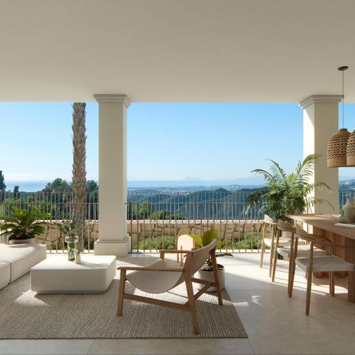 Villa im andalusischen Stil mit skandinavischem Design in einer ruhigen, gesicherten Wohnanlage