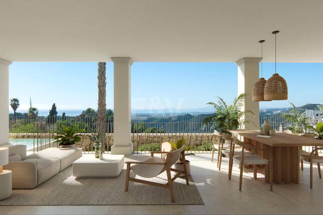 Villa im andalusischen Stil mit skandinavischem Design in einer ruhigen, gesicherten Wohnanlage