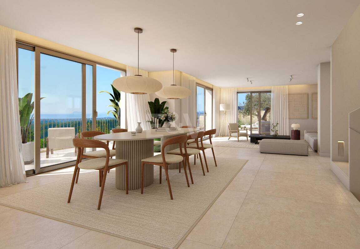 Villa im andalusischen Stil mit skandinavischem Design in einer ruhigen, gesicherten Wohnanlage