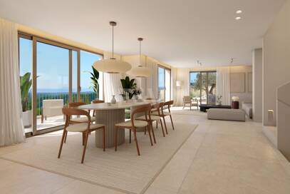 Villa im andalusischen Stil mit skandinavischem Design in einer ruhigen, gesicherten Wohnanlage