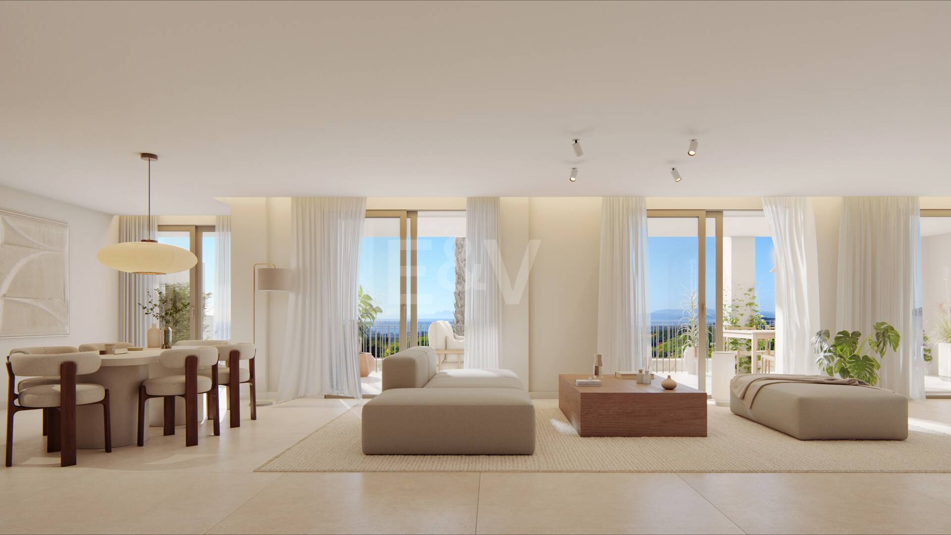 Villa im andalusischen Stil mit skandinavischem Design in einer ruhigen, gesicherten Wohnanlage