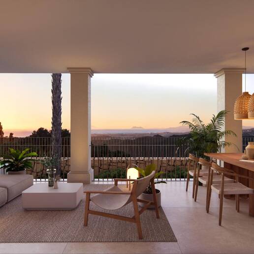 Villa im andalusischen Stil mit skandinavischem Design in einer ruhigen, gesicherten Wohnanlage