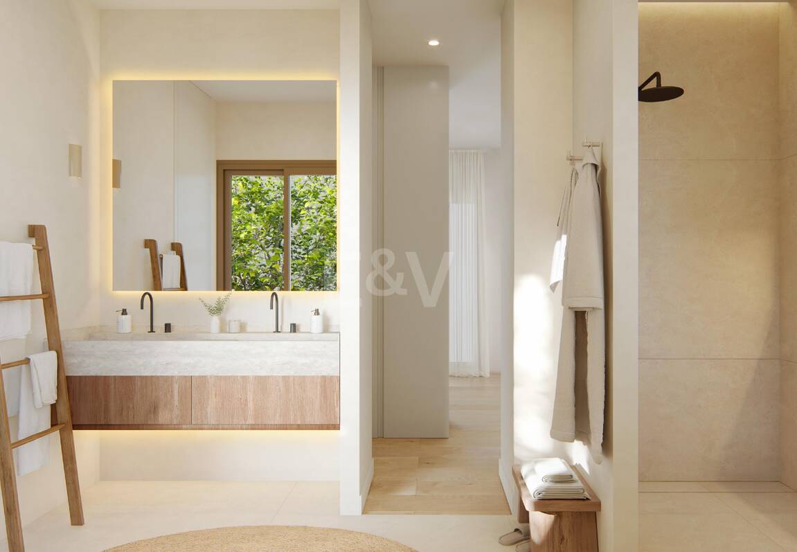 Villa im andalusischen Stil mit skandinavischem Design in einer ruhigen, gesicherten Wohnanlage