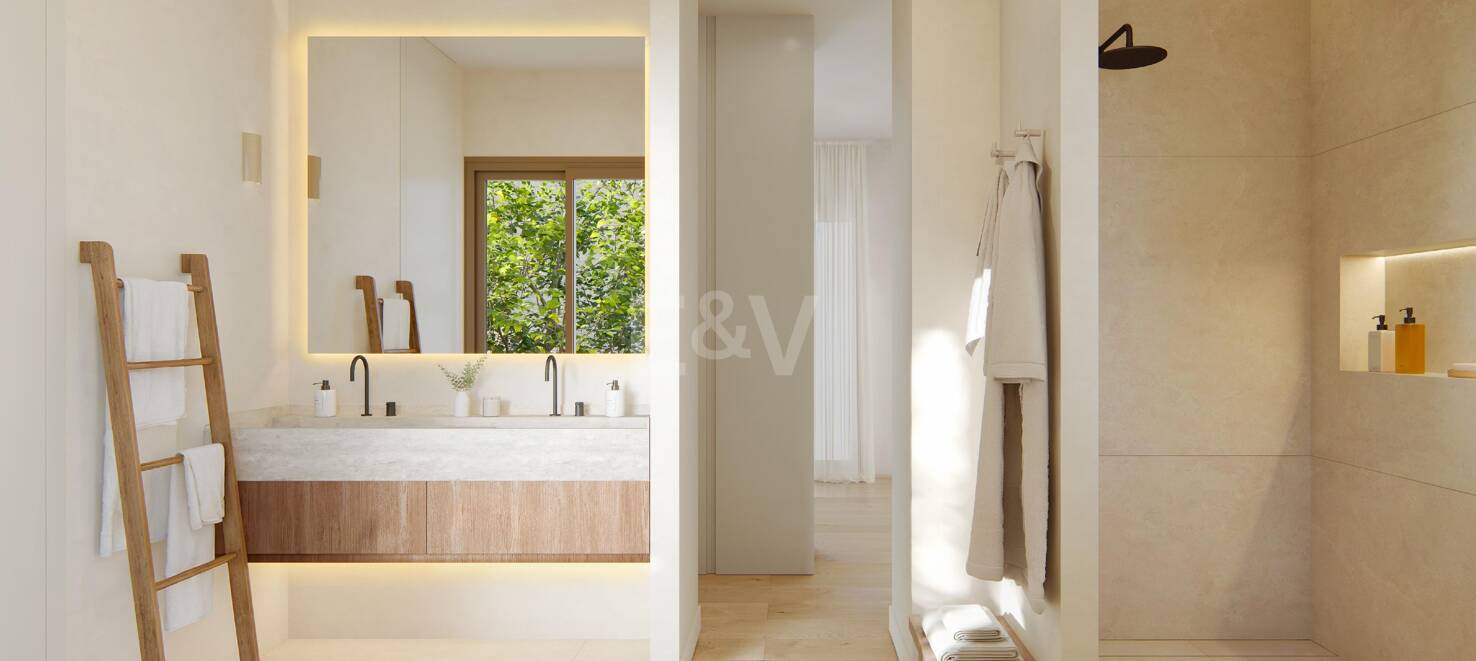 Villa im andalusischen Stil mit skandinavischem Design in einer ruhigen, gesicherten Wohnanlage