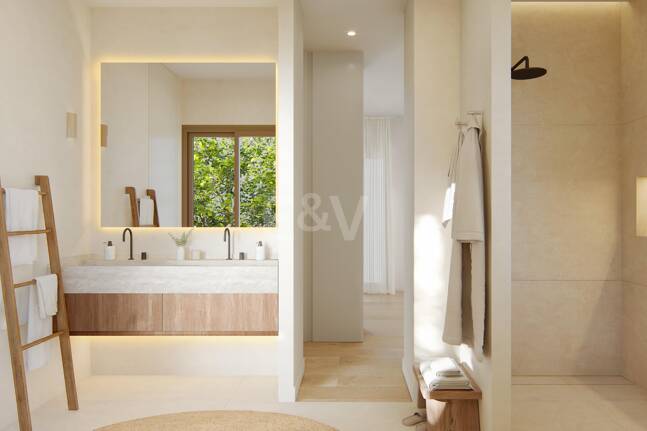 Villa im andalusischen Stil mit skandinavischem Design in einer ruhigen, gesicherten Wohnanlage