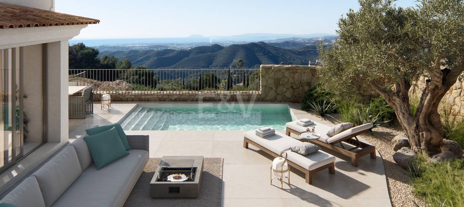 Villa im andalusischen Stil mit skandinavischem Design in einer ruhigen, gesicherten Wohnanlage