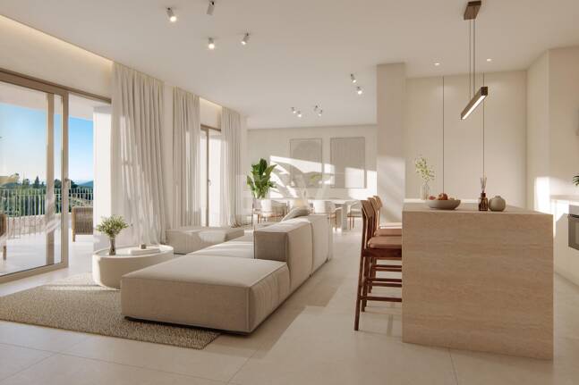 Villa im andalusischen Stil mit skandinavischem Design in einer ruhigen, gesicherten Wohnanlage